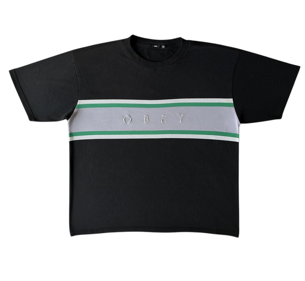 OBEY "Sandi" Striped Chest Panel T-Shirt