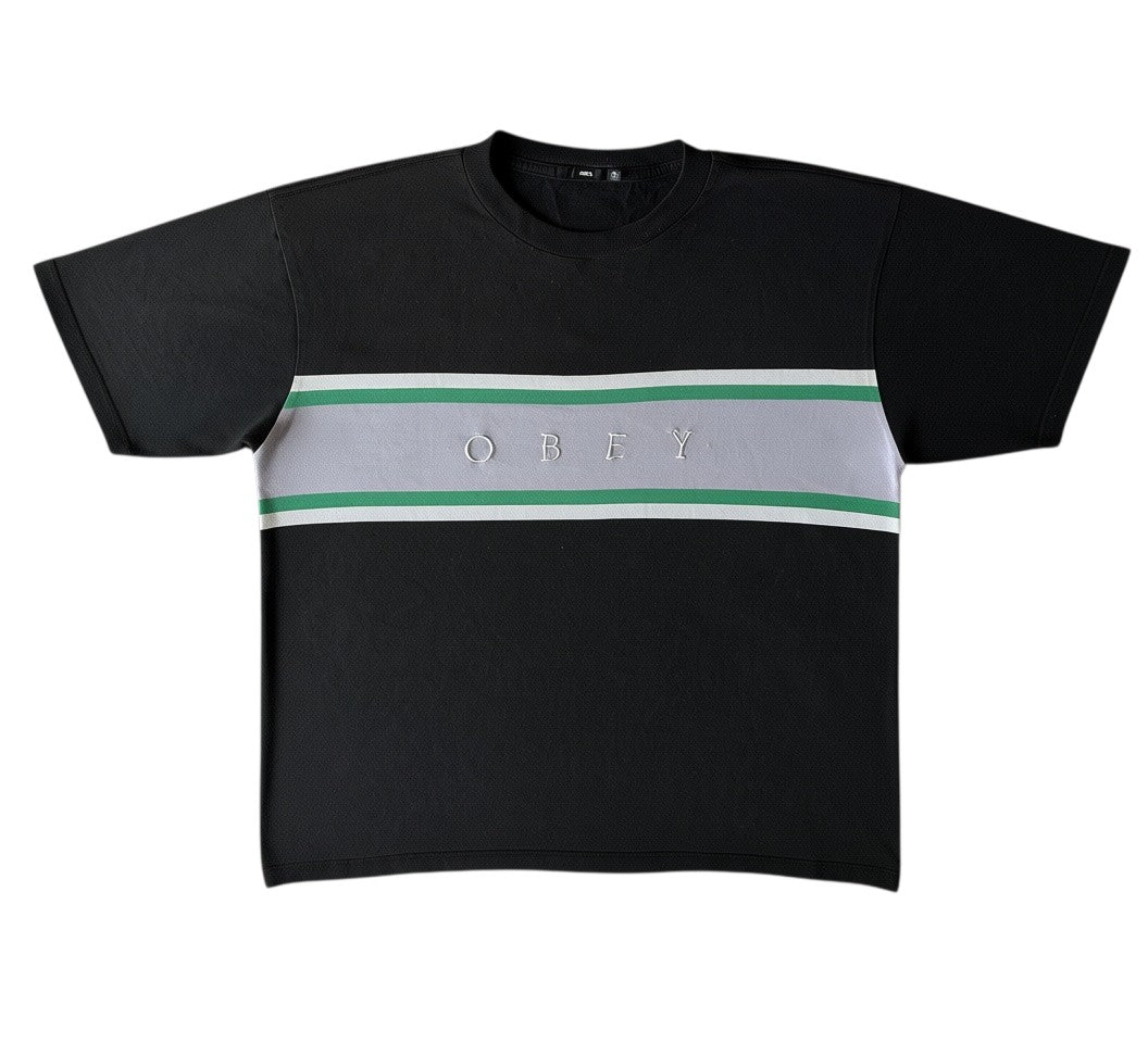 OBEY "Sandi" Striped Chest Panel T-Shirt