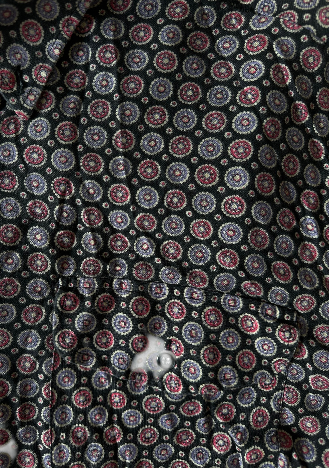Geometric Medallion Print Button-Down Shirt